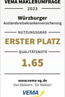 VEMA-Qualitätssiegel_Auslandsreisekrankenversicherung_Erster_08_2023_Würzburger