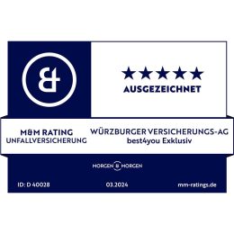 Siegel Morgen & Morgen | „Beste Unfallversicherung“ best4you Exklusiv 2024